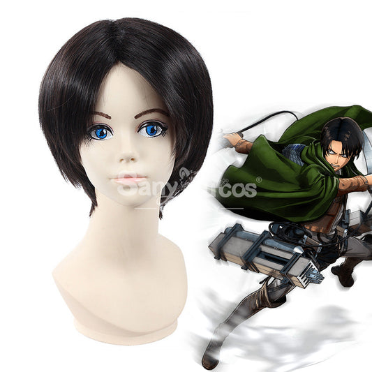 【In Stock】Anime Attack On Titan Cosplay Rivaille Ackerman Cosplay Wig 1000