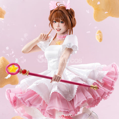 sakura kinomoto dress Cardcaptor Final Judgment Cosplay Sakura grandfather's Gift Outfit Red Overskirt With Detachable Bow Anime Costume making this figure a must File:Cosplayer of Sakura Kinomoto at