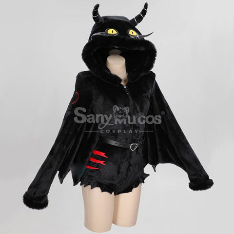 Gothic Style Black Plush Jumpsuit Cosplay Costume