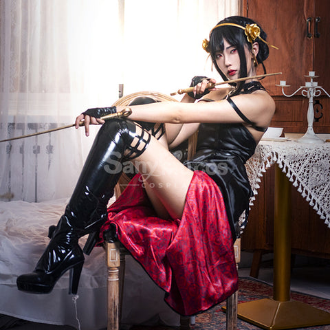 【In Stock】Anime Spy X Family Yor Forger Shinobi Assassin Sexy Short Dress Cosplay Costume