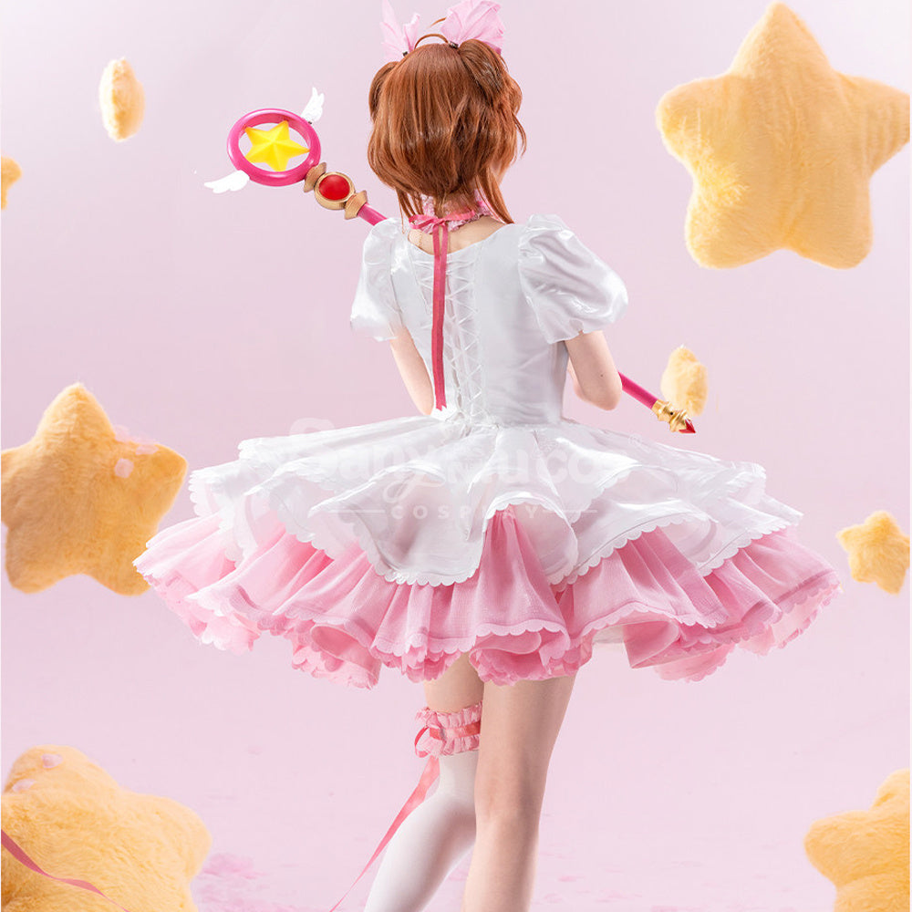 Pre-Sale】Anime Cosplay Sakura Kinomoto Pink & White Battle Cosplay Co – SanyMuCos