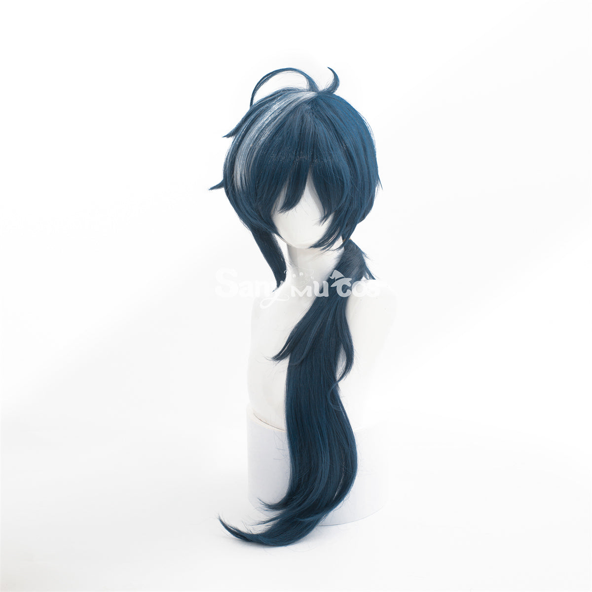 Game Genshin Impact Kaeya Dark Color Long Gradient Ponytail Cosplay Wig