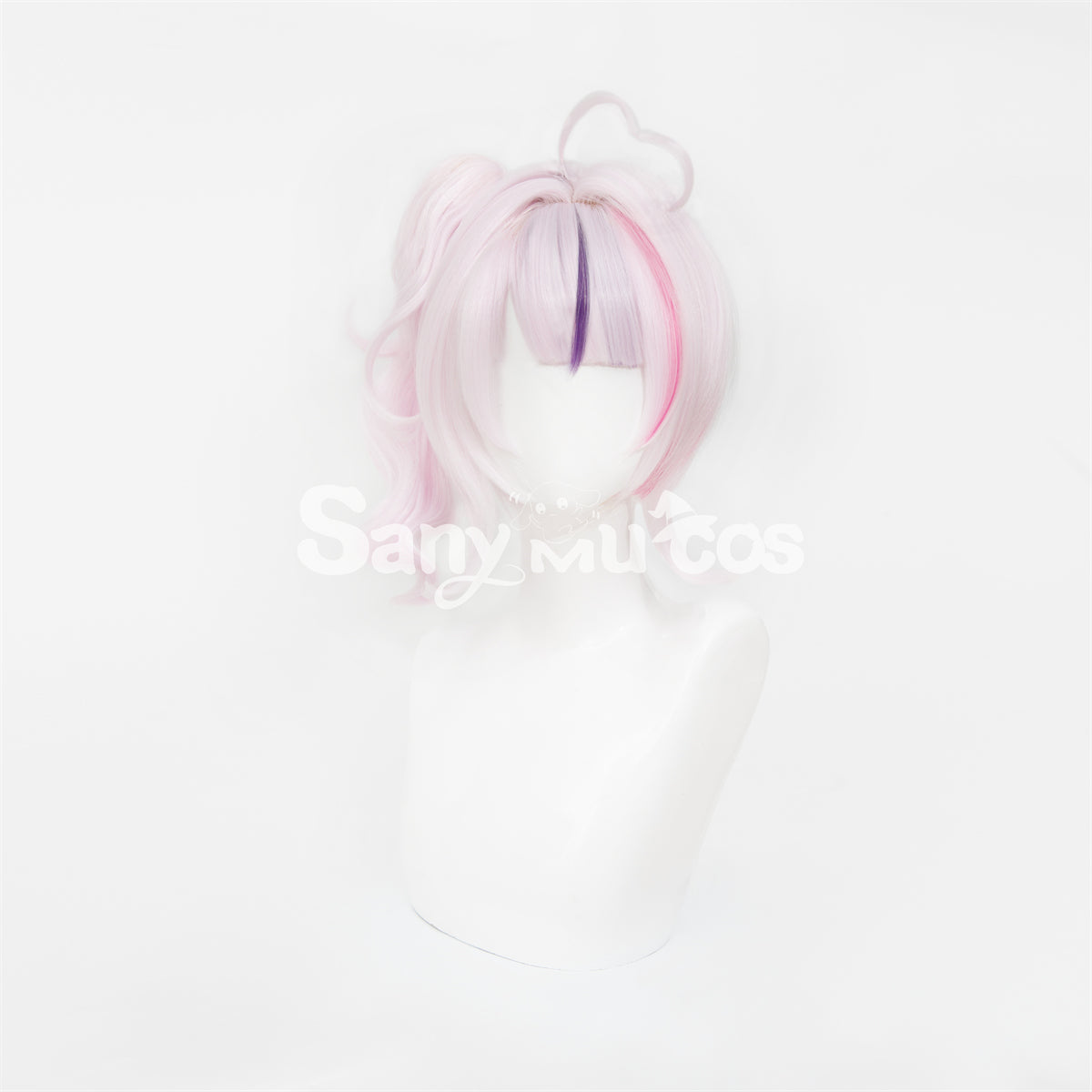 Nijisanji Vtuber Cosplay Maria Marionette Medium Light Pink Ponytail Cosplay Wig