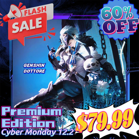 【 Cyber Monday Flash Sale 60% OFF 】SanyMuCos Premium Edition Genshin Impact Dottore Cosplay Costume