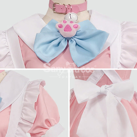 【In Stock】Maid Cosplay Pink Lolita Dress Costume Costumes
