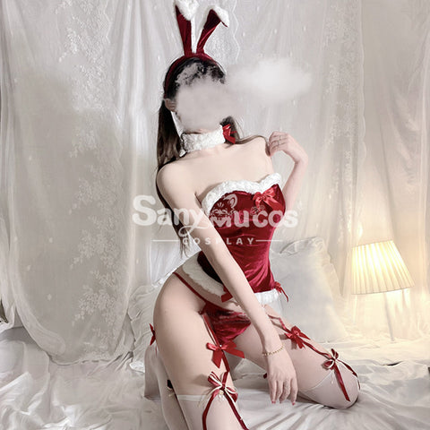 【In Stock】Sexy Cosplay Christmas Tube Top Cosplay Costume Red Edition