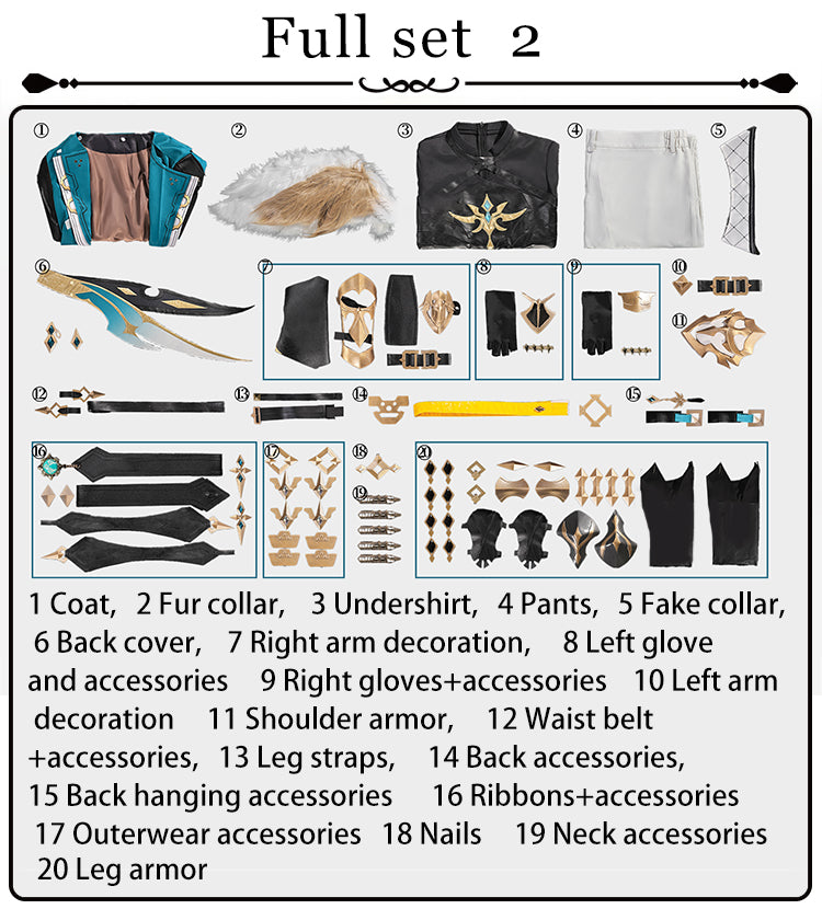 【Pre-Sale】Game Genshin Impact Cosplay Varka Cosplay Costume Premium Edition Costume and Leg armor / S Cosplay Costumes