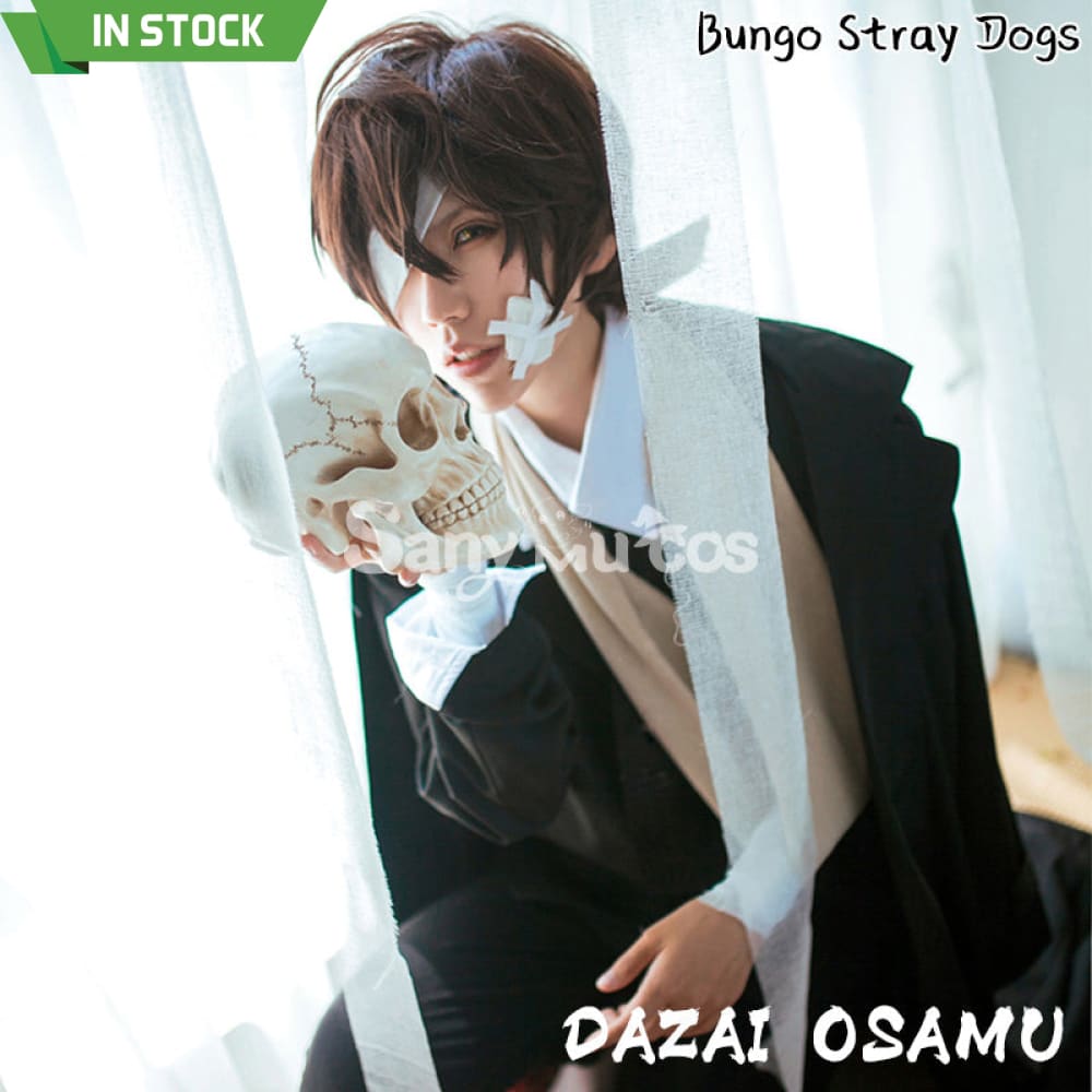 Anime Bungo Stray Dogs Dazai Osamu Cosplay black male Costume