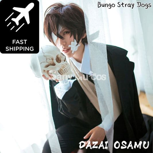 Anime Bungo Stray Dogs Dazai Osamu Cosplay black male Costume 1000