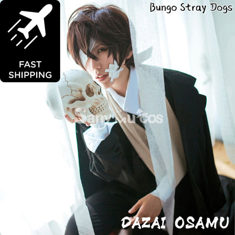 Anime Bungo Stray Dogs Dazai Osamu Cosplay black male Costume