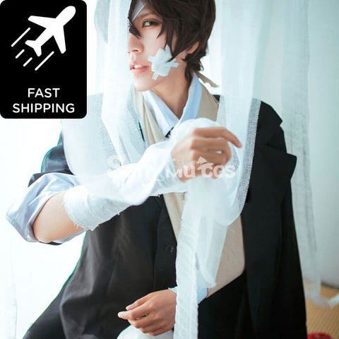 Anime Bungo Stray Dogs Dazai Osamu Cosplay black male Costume