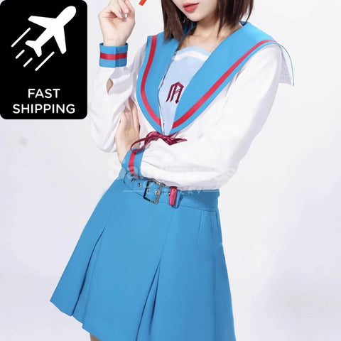 【In Stock】Anime The Melancholy of Haruhi Suzumiya Cosplay Yuki Nagato Cosplay Costume Premium Edition Cosplay Costumes