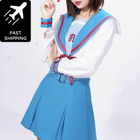 【In Stock】Anime The Melancholy of Haruhi Suzumiya Cosplay Yuki Nagato Cosplay Costume Premium Edition Cosplay Costumes