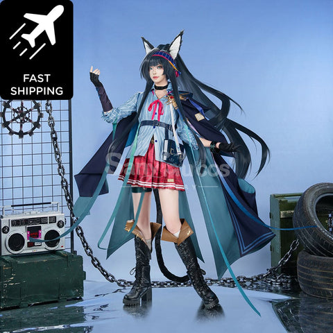【Pre-Sale】Game Arknights Cosplay Blaze Explosive Blue Flame Costume Premium Edition Costumes