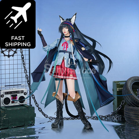 【Pre-Sale】Game Arknights Cosplay Blaze Explosive Blue Flame Costume Premium Edition Costumes
