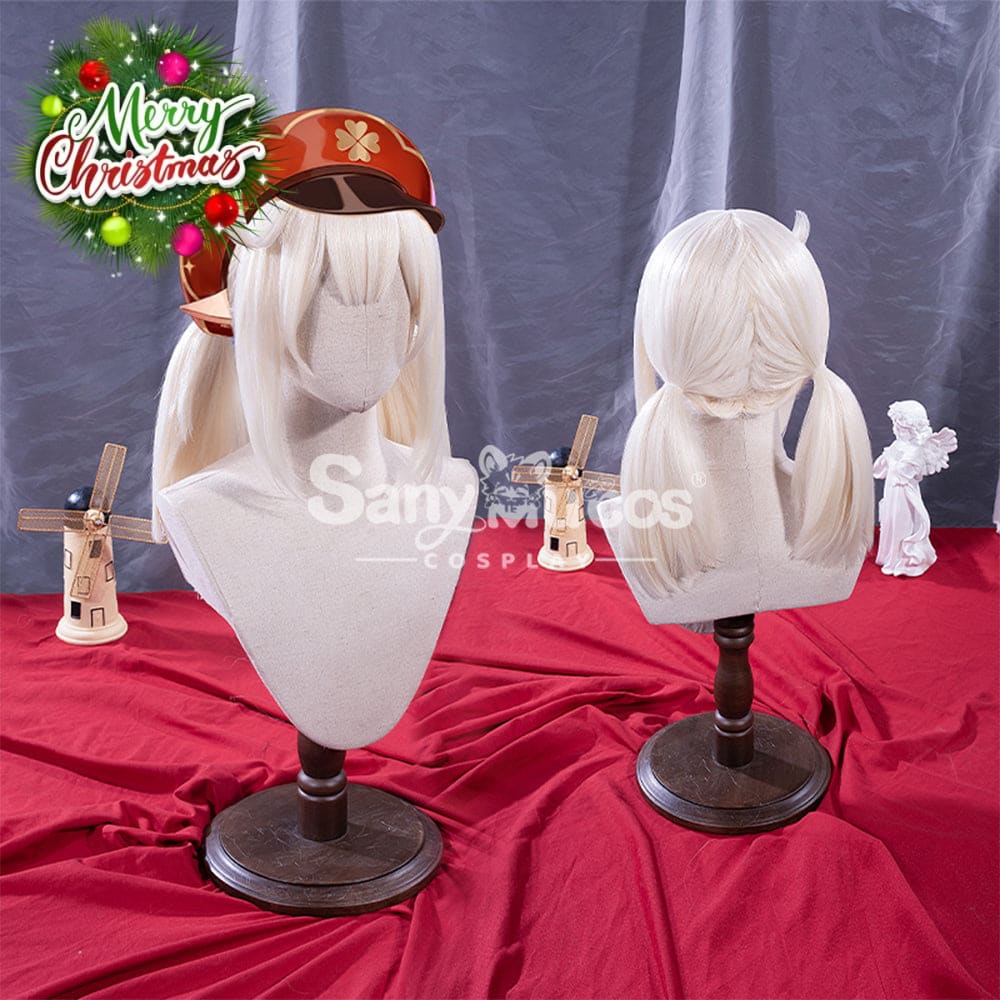 【48H To Ship】Game Genshin Impact Klee Blond Medium Twintails Cosplay Wig Wigs
