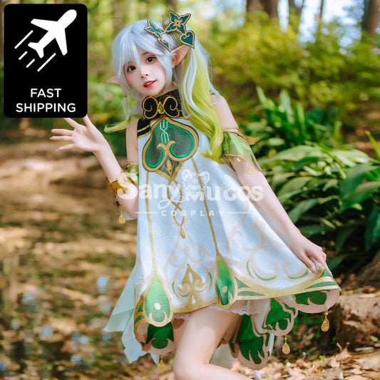 【48H To Ship】Genshin Impact Grass God Nahida Classical Short Dress Cosplay Costume Costumes 1000