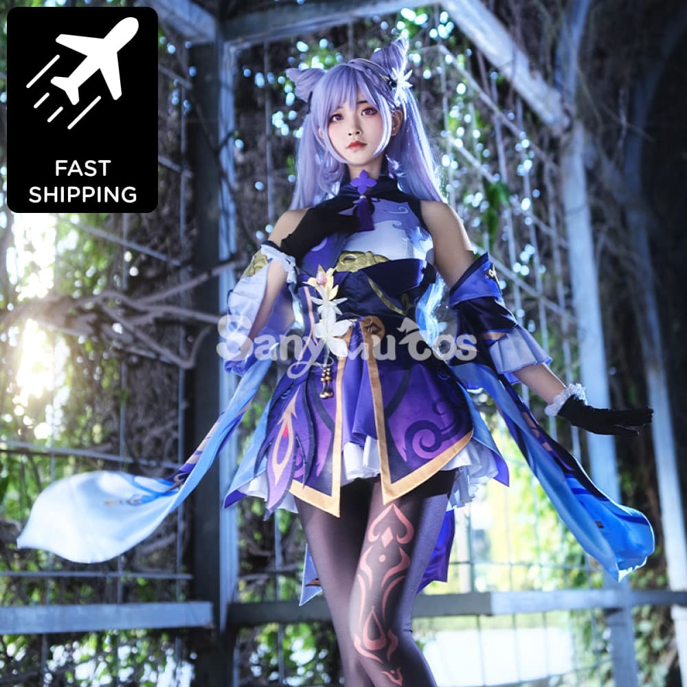 Game Genshin Impact cos Costume protagonist Keqing cospaly game suit Costume female