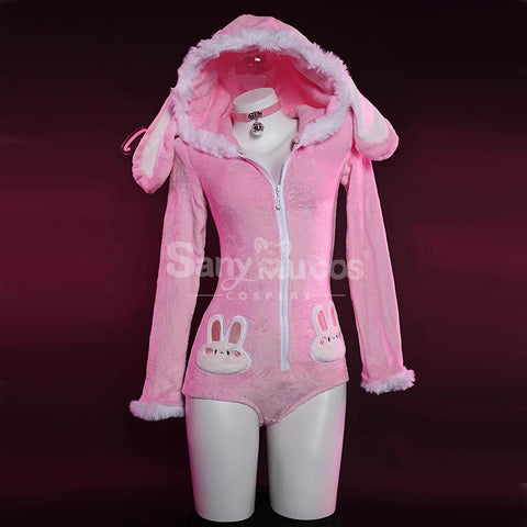 Bunny Pink Cosplay Plush Jumpsuit Cosplay Costume