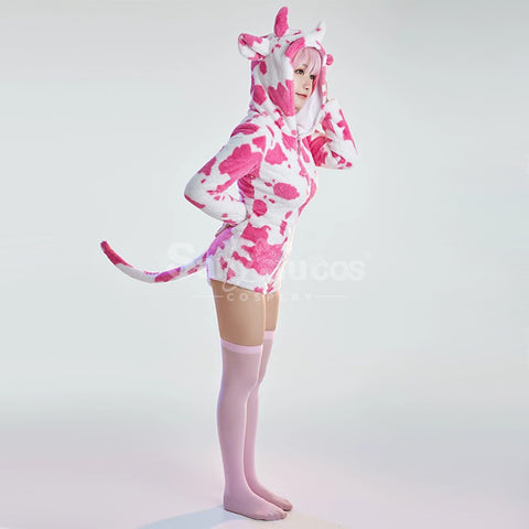 Dairy Cow Pink Cosplay Plush Jumpsuit Cosplay Costume