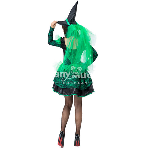 【In Stock】Halloween Cosplay Green Witches Cosplay Costume