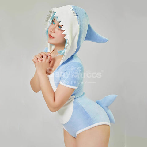 Blue Shark Cosplay Plush Jumpsuit Cosplay Costume