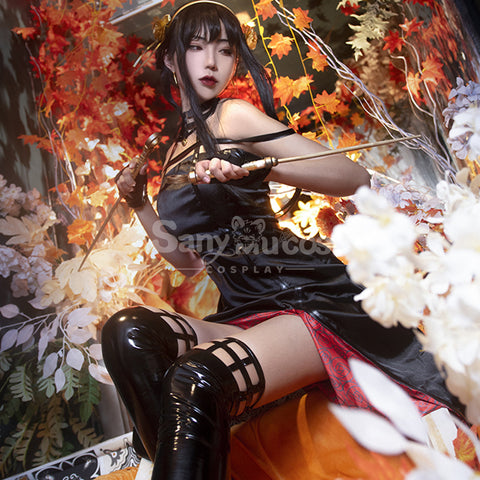【In Stock】Anime Spy X Family Yor Forger Shinobi Assassin Sexy Short Dress Cosplay Costume