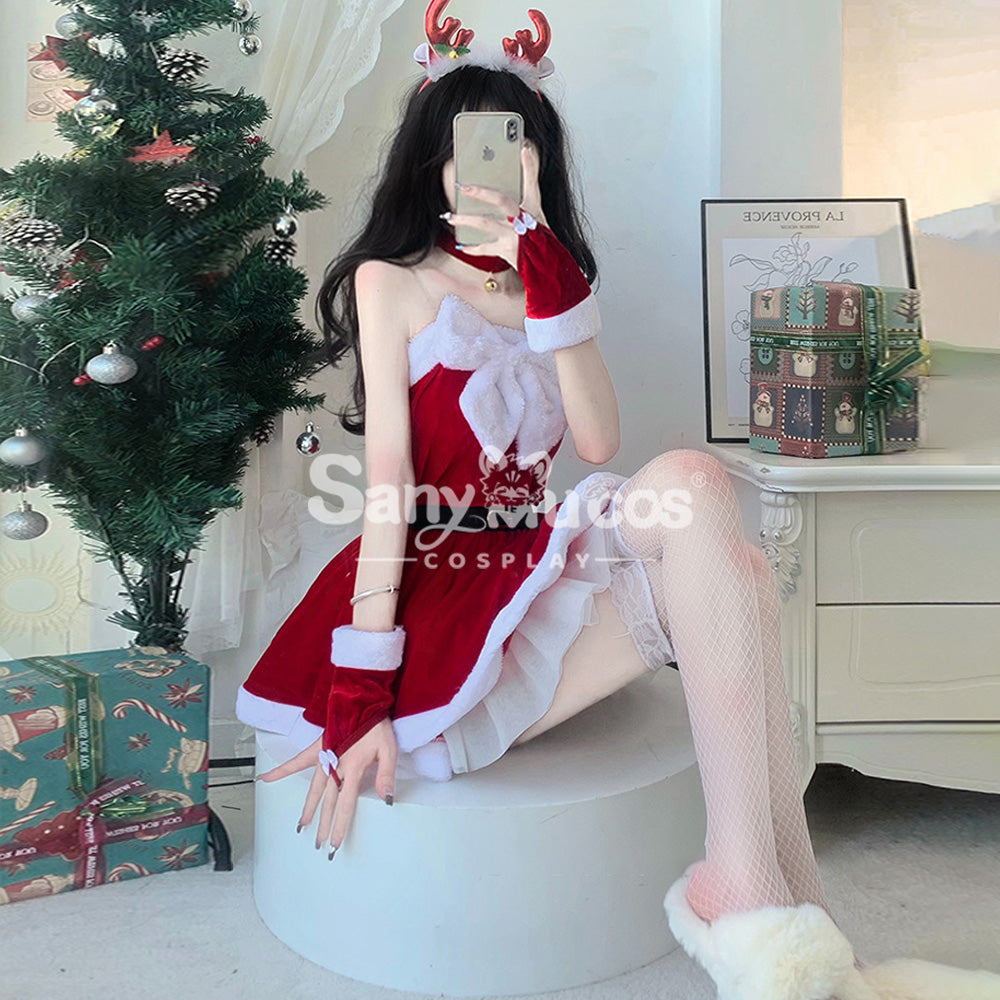 【In Stock】Sexy Cosplay Christmas Tube Top Dress Costume Costumes