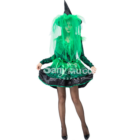 【In Stock】Halloween Cosplay Green Witches Cosplay Costume