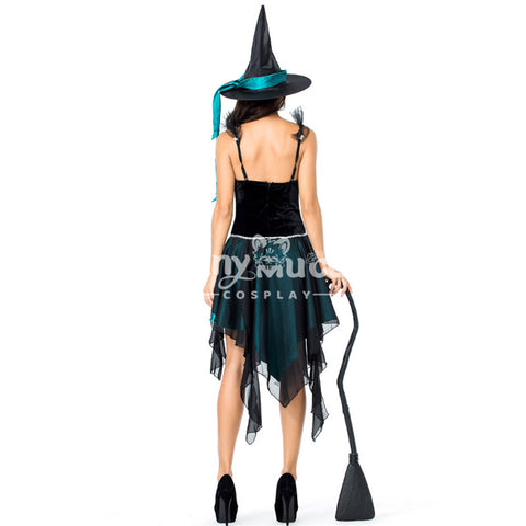 【In Stock】Halloween Cosplay Cyan Witches Cosplay Costume
