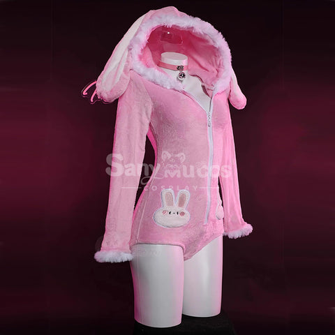 Bunny Pink Cosplay Plush Jumpsuit Cosplay Costume