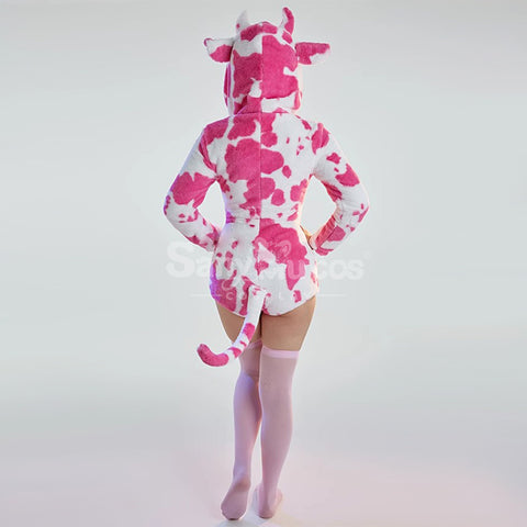 Dairy Cow Pink Cosplay Plush Jumpsuit Cosplay Costume