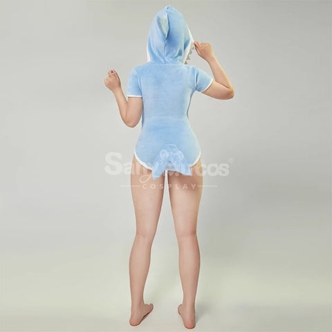 Blue Shark Cosplay Plush Jumpsuit Cosplay Costume