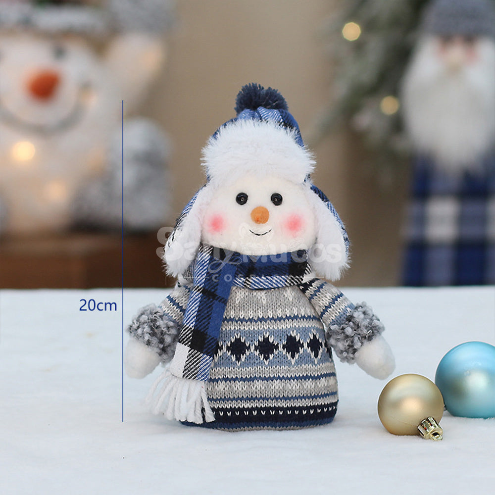 【In Stock】Christmas Decoration Blue Fabric Doll Cute Ski Snowman A Cosplay Prop