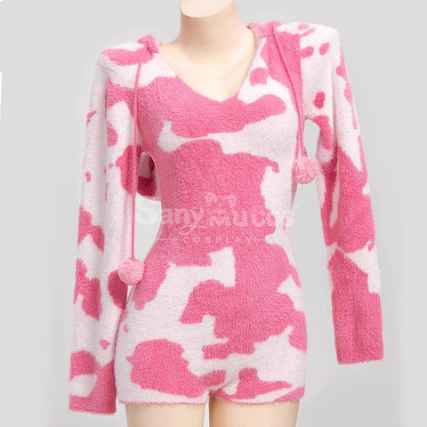 Dairy Cow Cosplay Plush Jumpsuit  Pajamas Cosplay Costume