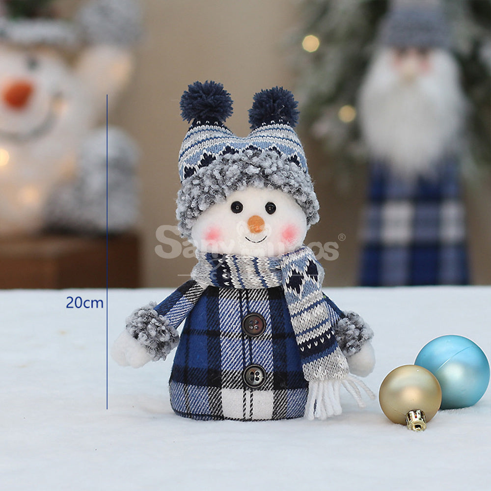 【In Stock】Christmas Decoration Blue Fabric Doll Cute Ski Snowman B Cosplay Prop
