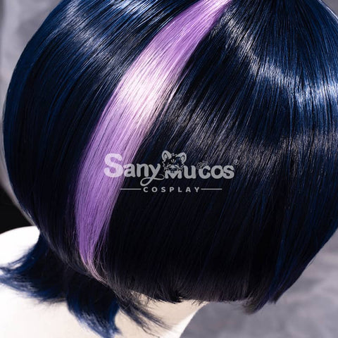 【In Stock】Game Genshin Impact The Wanderer Scaramouche Kunikuzushi Purple Short Cosplay Wig Wigs