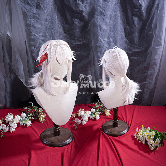 【In Stock】Game Genshin Impact Kaedehara Kazuha Pink And Red Ponytail Medium Cosplay Wig Wigs 800