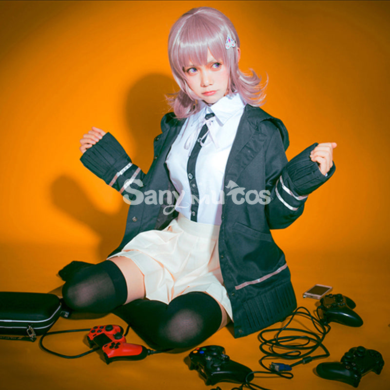 【In Stock】Animes Danganronpa Nanami Chiaki School Uniform With Hooded Jacket Cosplay Costume