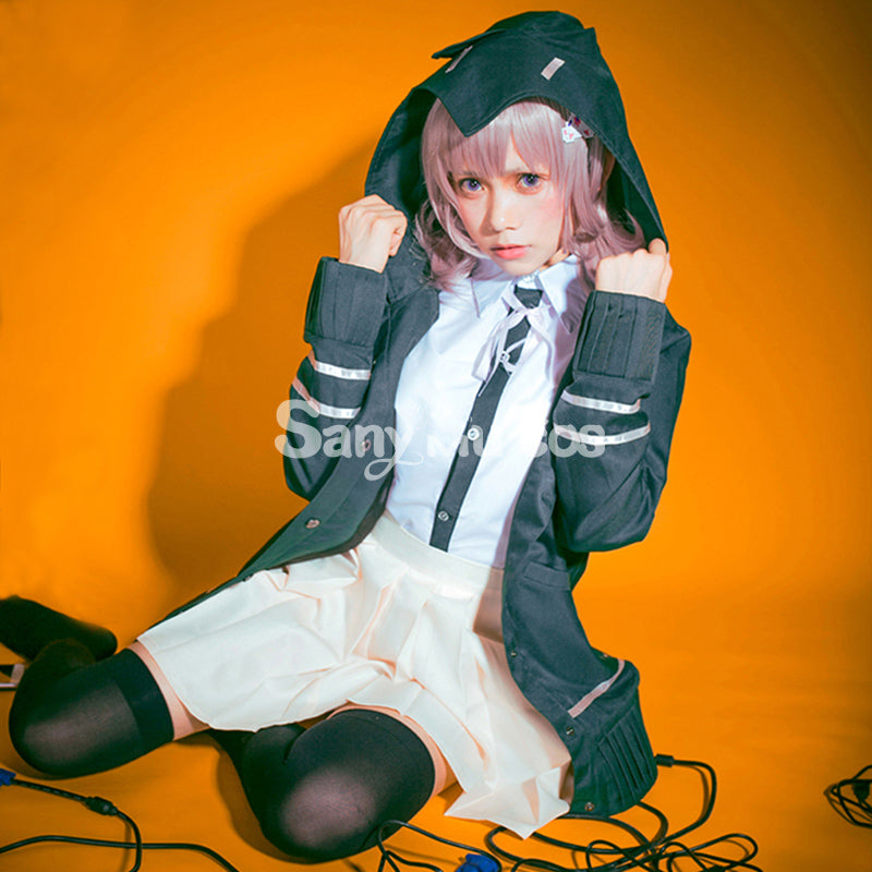 【In Stock】Animes Danganronpa Nanami Chiaki School Uniform With Hooded Jacket Cosplay Costume