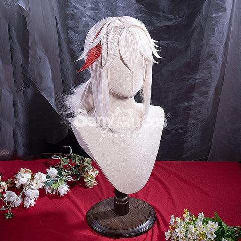 【In Stock】Game Genshin Impact Kaedehara Kazuha Pink And Red Ponytail Medium Cosplay Wig Wigs