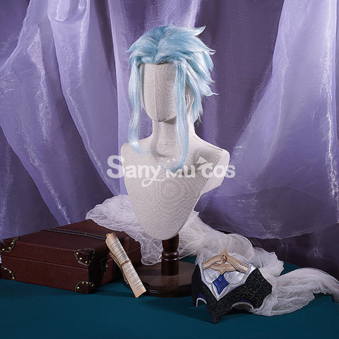 Genshin Impact cos Dottore silver wig accessory props cosplay hair extensions male