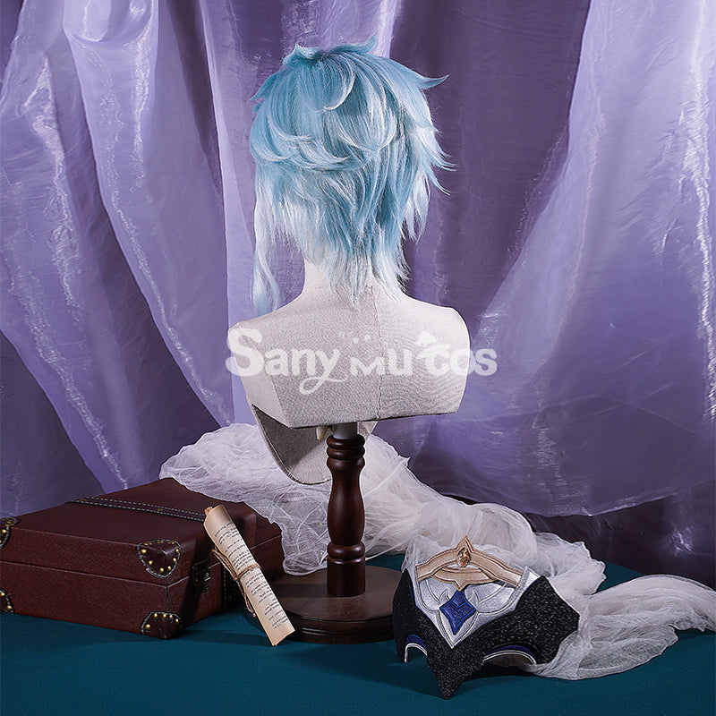 Genshin Impact cos Dottore silver wig accessory props cosplay hair extensions male