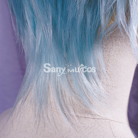 Genshin Impact cos Dottore silver wig accessory props cosplay hair extensions male