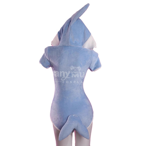 Blue Shark Cosplay Plush Jumpsuit Cosplay Costume