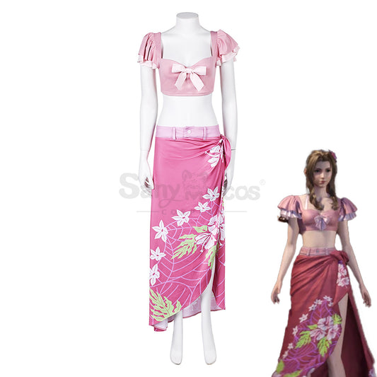 Game Final Fantasy VII Cosplay Aerith Gainsborough Sundress Swimsuit Cosplay Costume 1000