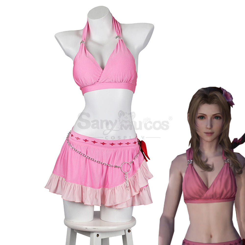 Game Final Fantasy VII Cosplay Aerith Gainsborough Swimsuit Cosplay Costume Plus Size
