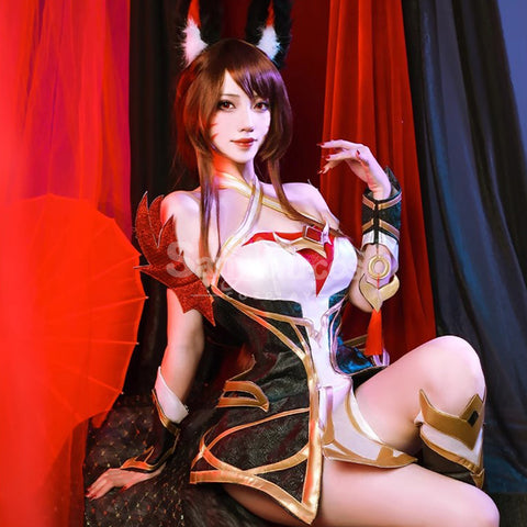 【In Stock】Game League of Legends Cosplay Risen Legend Ahri Cosplay Costume Premium Edition