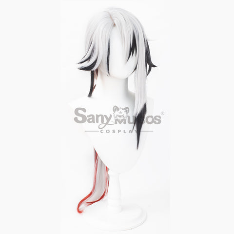 【In Stock】Genshin Impact Fatui Cosplay Wig The Knave Arlecchino Black and White Short Wig
