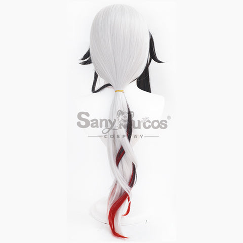 【In Stock】Genshin Impact Fatui Cosplay Wig The Knave Arlecchino Black and White Short Wig